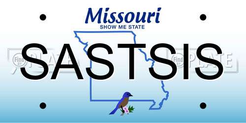 SASTSIS Missouri License Plate