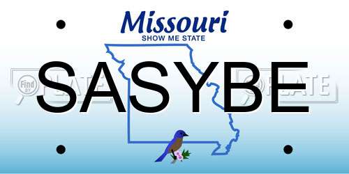 SASYBE Missouri License Plate
