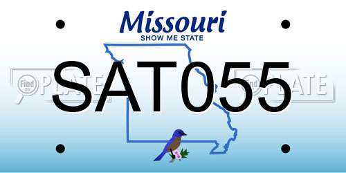 SAT055 Missouri License Plate