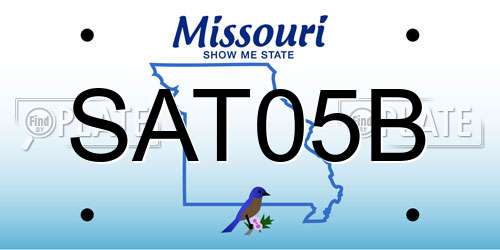 SAT05B Missouri License Plate