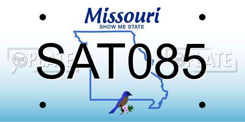 SAT085 Missouri License Plate