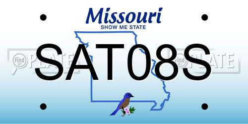 SAT08S Missouri License Plate