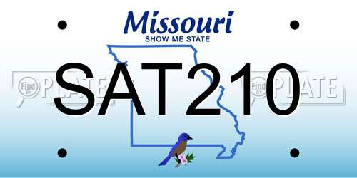 SAT210 Missouri License Plate