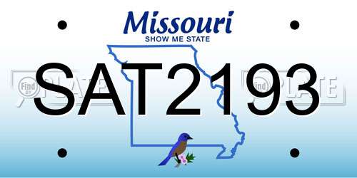 SAT2193 Missouri License Plate