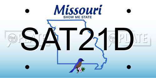 SAT21D Missouri License Plate