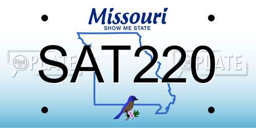 SAT220 Missouri License Plate