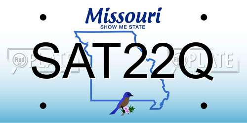 SAT22Q Missouri License Plate