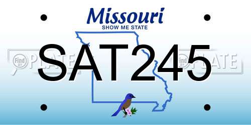 SAT245 Missouri License Plate