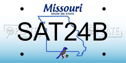 SAT24B Missouri License Plate
