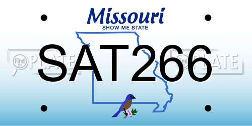 SAT266 Missouri License Plate