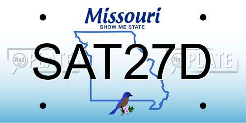 SAT27D Missouri License Plate