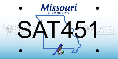 SAT451 Missouri License Plate