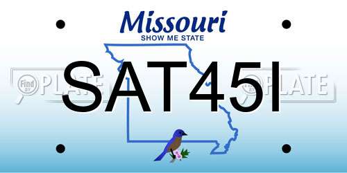 SAT45I Missouri License Plate