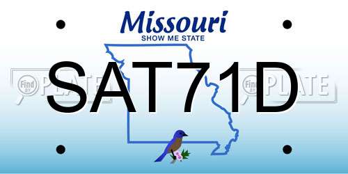 SAT71D Missouri License Plate