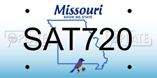 SAT720 Missouri License Plate