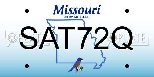 SAT72Q Missouri License Plate