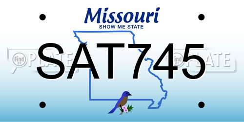 SAT745 Missouri License Plate