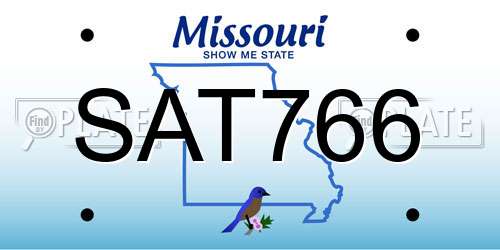SAT766 Missouri License Plate