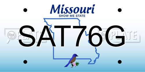 SAT76G Missouri License Plate