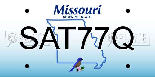 SAT77Q Missouri License Plate