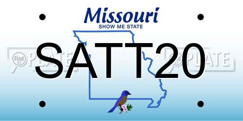 SATT20 Missouri License Plate