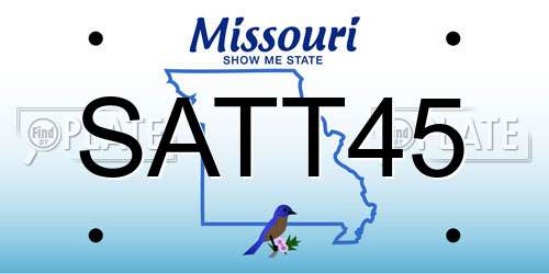SATT45 Missouri License Plate