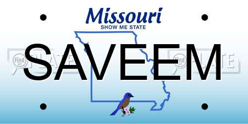 SAVEEM Missouri License Plate