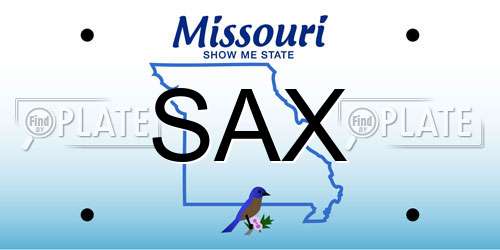 SAX Missouri License Plate
