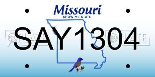 SAY1304 Missouri License Plate