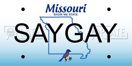 SAYGAY Missouri License Plate