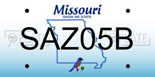 SAZ05B Missouri License Plate