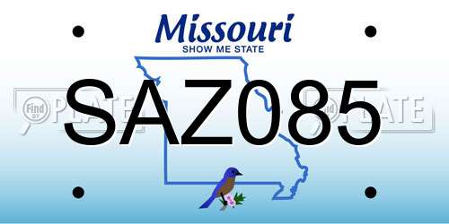 SAZ085 Missouri License Plate