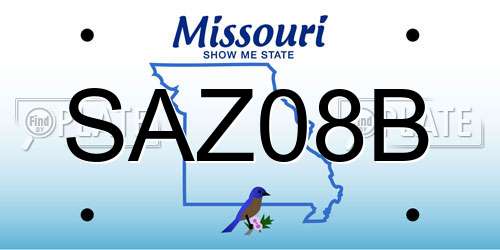 SAZ08B Missouri License Plate