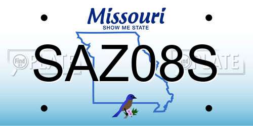 SAZ08S Missouri License Plate