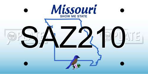 SAZ210 Missouri License Plate