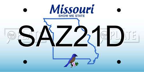 SAZ21D Missouri License Plate