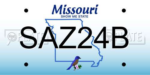 SAZ24B Missouri License Plate
