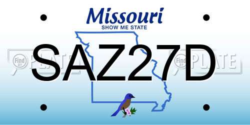 SAZ27D Missouri License Plate