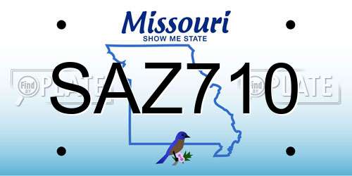 SAZ710 Missouri License Plate