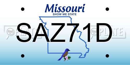SAZ71D Missouri License Plate