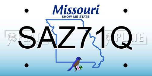 SAZ71Q Missouri License Plate