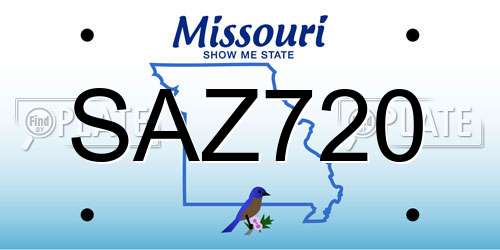 SAZ720 Missouri License Plate