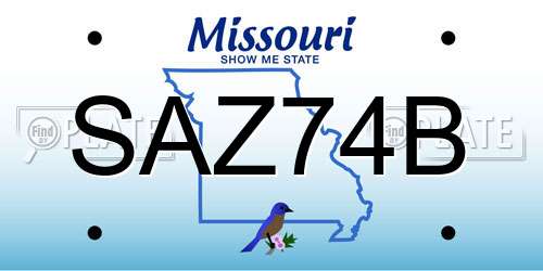 SAZ74B Missouri License Plate