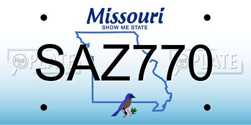 SAZ770 Missouri License Plate