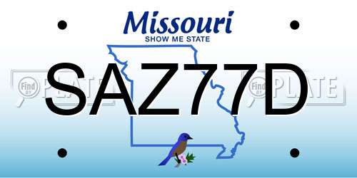 SAZ77D Missouri License Plate