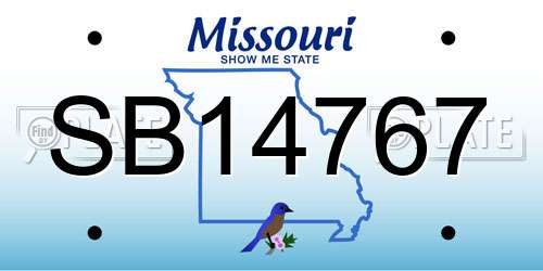 SB14767 Missouri License Plate