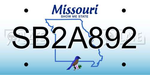 SB2A892 Missouri License Plate
