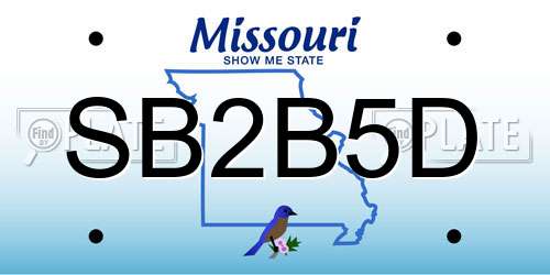 SB2B5D Missouri License Plate