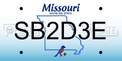 SB2D3E Missouri License Plate