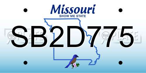 SB2D775 Missouri License Plate